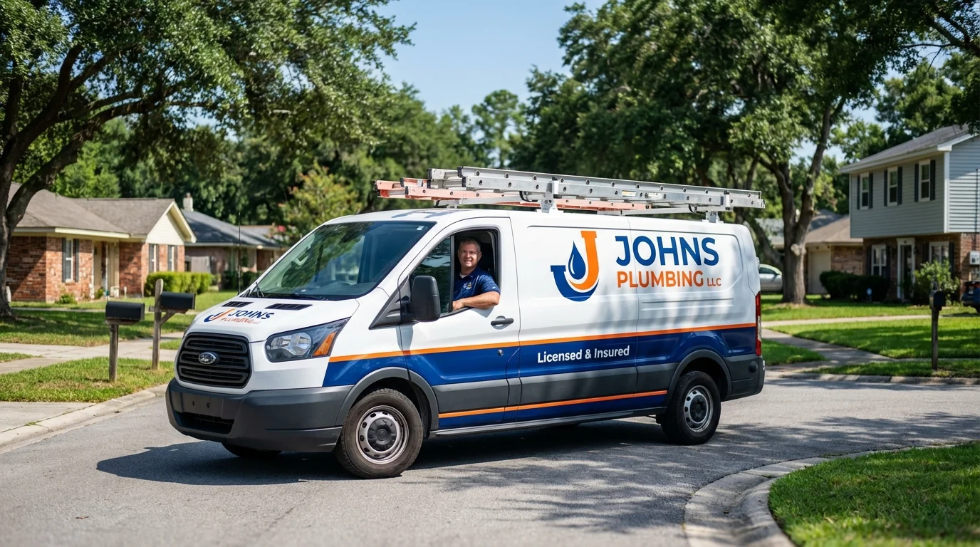 Johns Plumbing LLC service van in Willoughby, OH