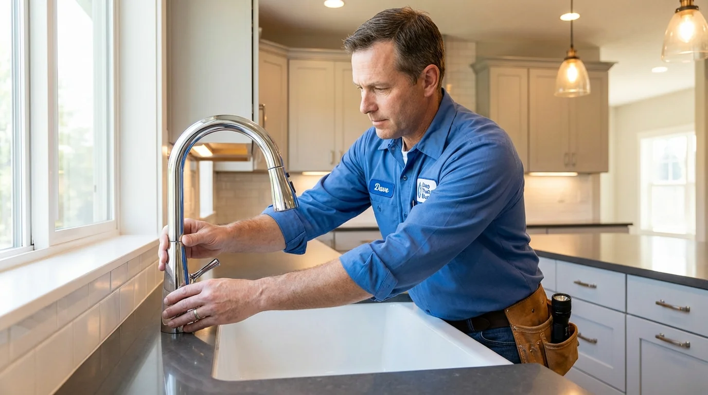 Kitchen faucet installation by Johns Plumbing LLC in Willoughby